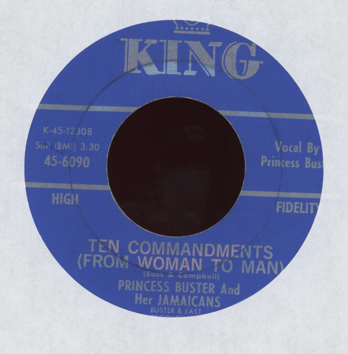 Princess Buster And Her Jamaicans - Ten Commandments (From Woman To Man) on King Reggae Ska 45
