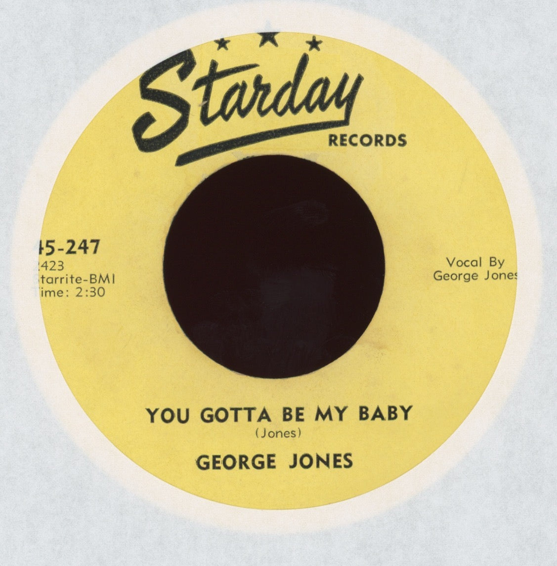 George Jones - You Gotta Be My Baby on Starday Country Bop 45