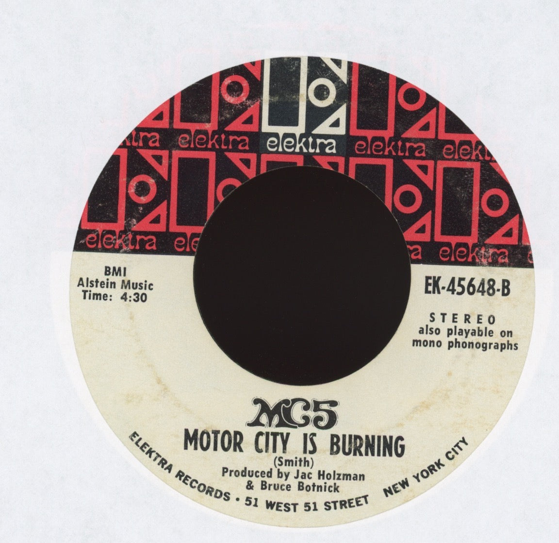 MC5 - Kick Out The Jams on Elektra Garage Rock 45