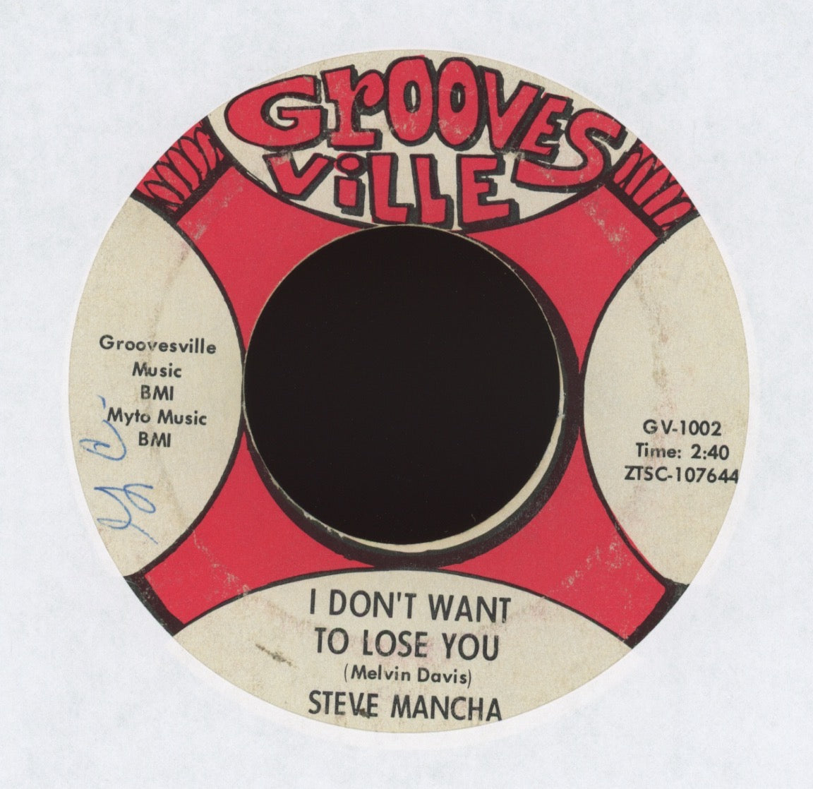 Steve Mancha - I Don't Want To Lose You on Groovesville Northern Soul 45
