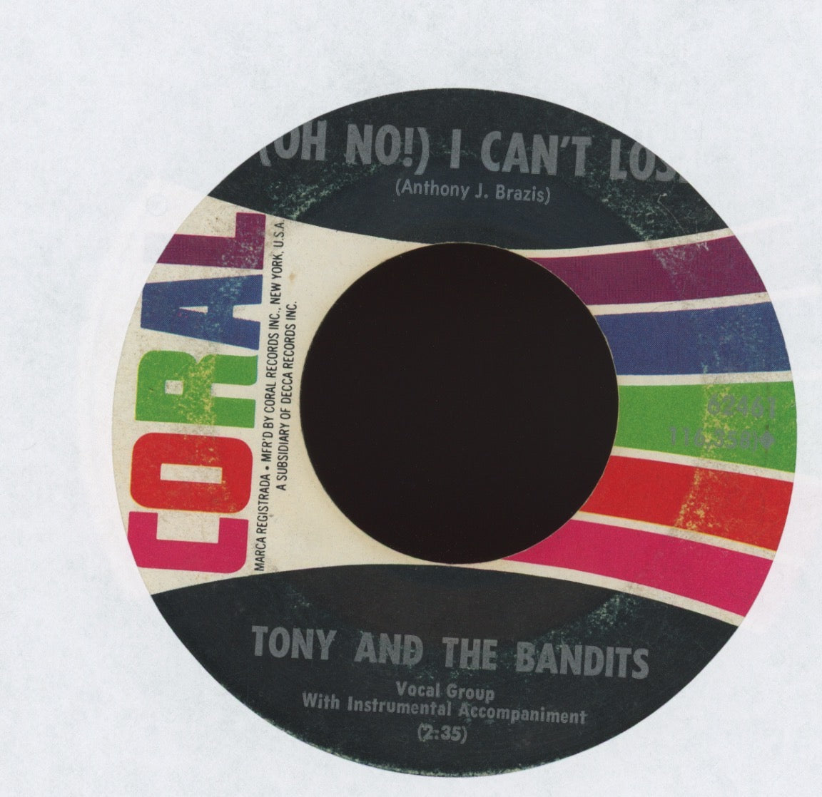 Tony And The Bandits - It's A Bit Of Alright on Coral Garage 45