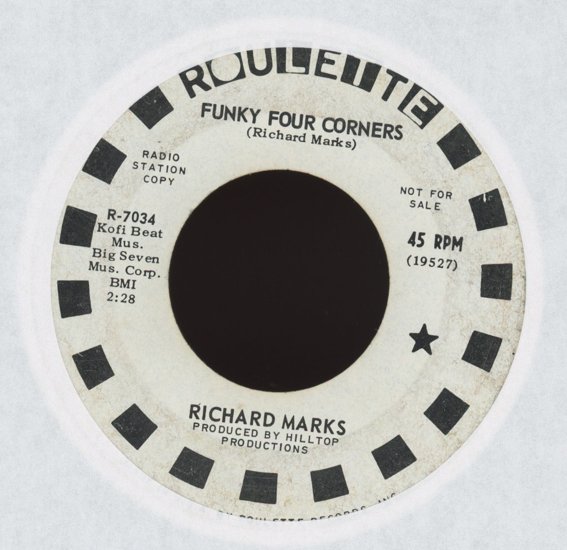 Richard Marks - Funky Four Corners on Roulette Promo Funk 45