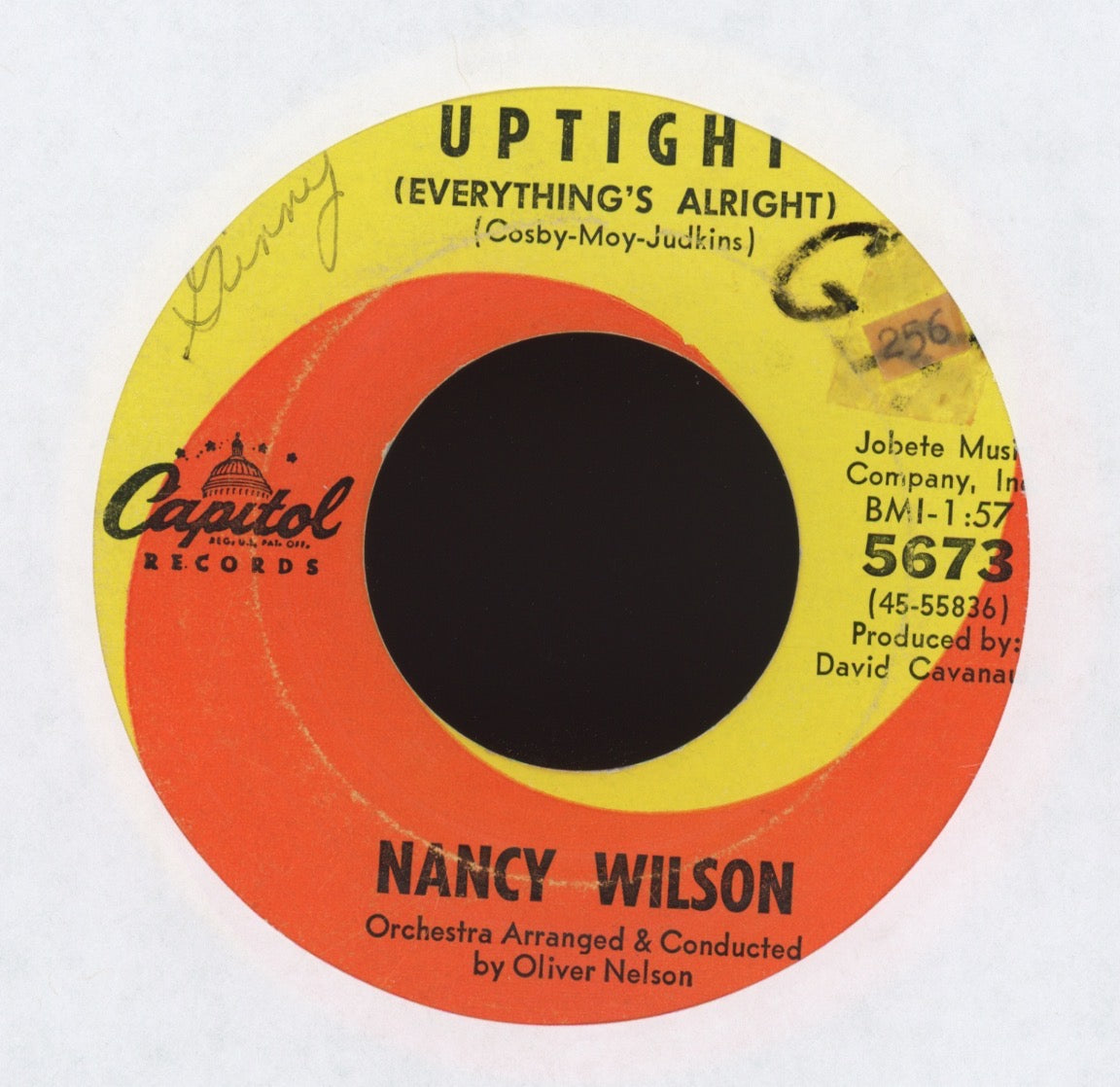 Nancy Wilson - Uptight (Everything's Alright) on Capitol Northern Soul 45