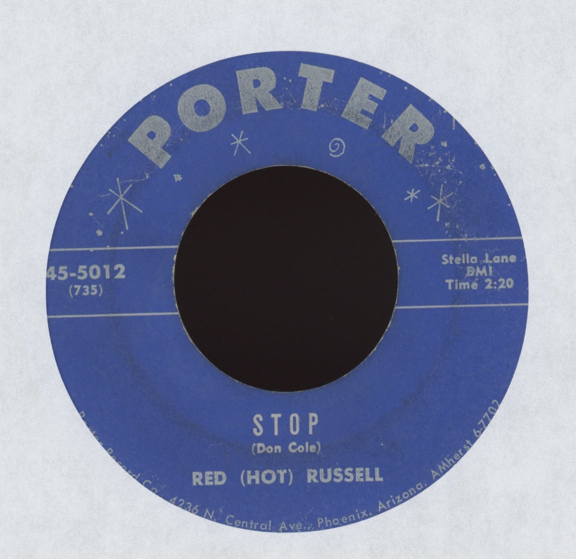 Red (Hot) Russell - Stop on Porter Rockabilly 45