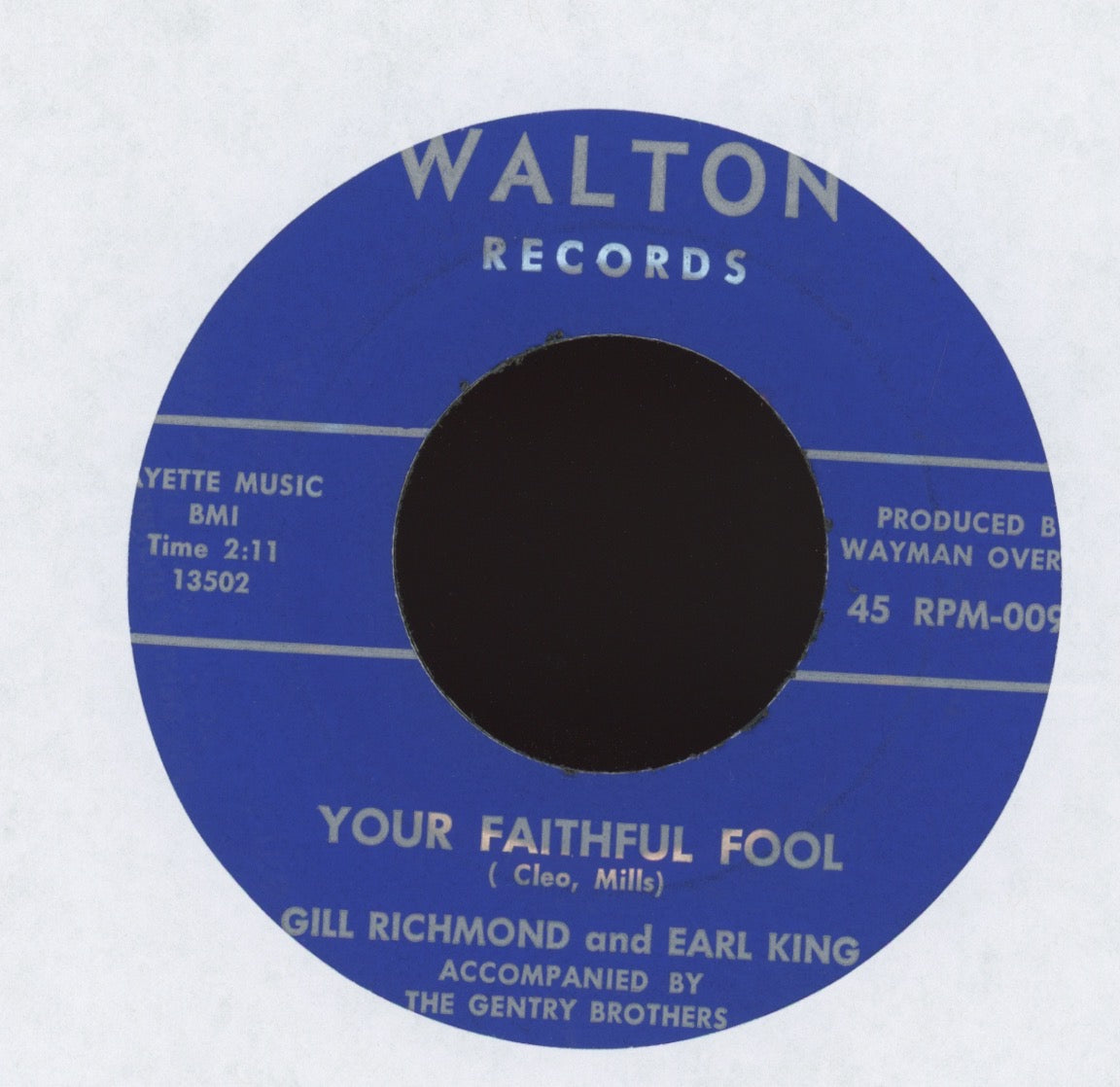Gil Richmond - Stop, Slow Down on Walton Country Bop 45