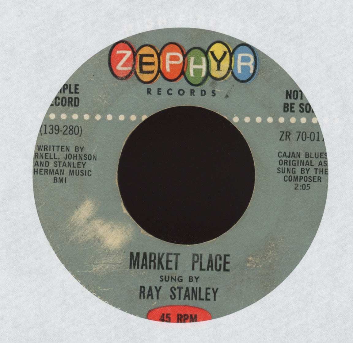 Ray Stanley - Market Place on Zephyr Rockabilly 45