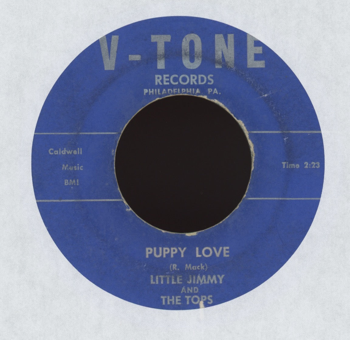 Little Jimmy And The Tops - Puppy Love on V-Tone R&B Doo Wop 45