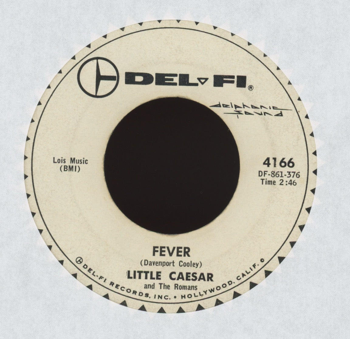 Little Caesar & The Romans - Fever on Del-Fi Promo R&B Popcorn 45