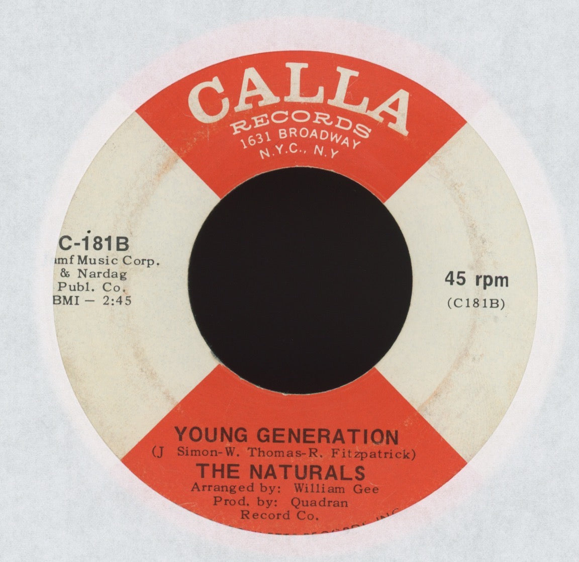 The Naturals - I Can't Share You on Calla Sweet Soul 45