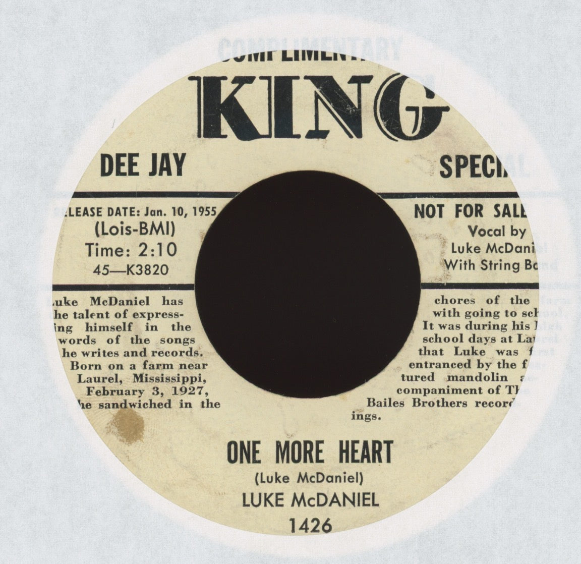 Luke McDaniel - One More Heart on King Bio Promo Country 45
