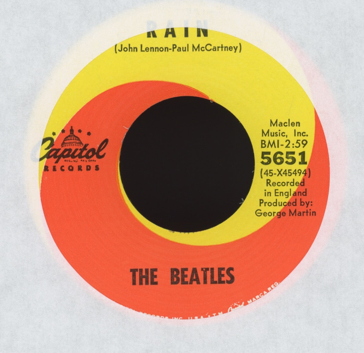 The Beatles - Paperback Writer / Rain on Capitol 45 With Picture Sleeve
