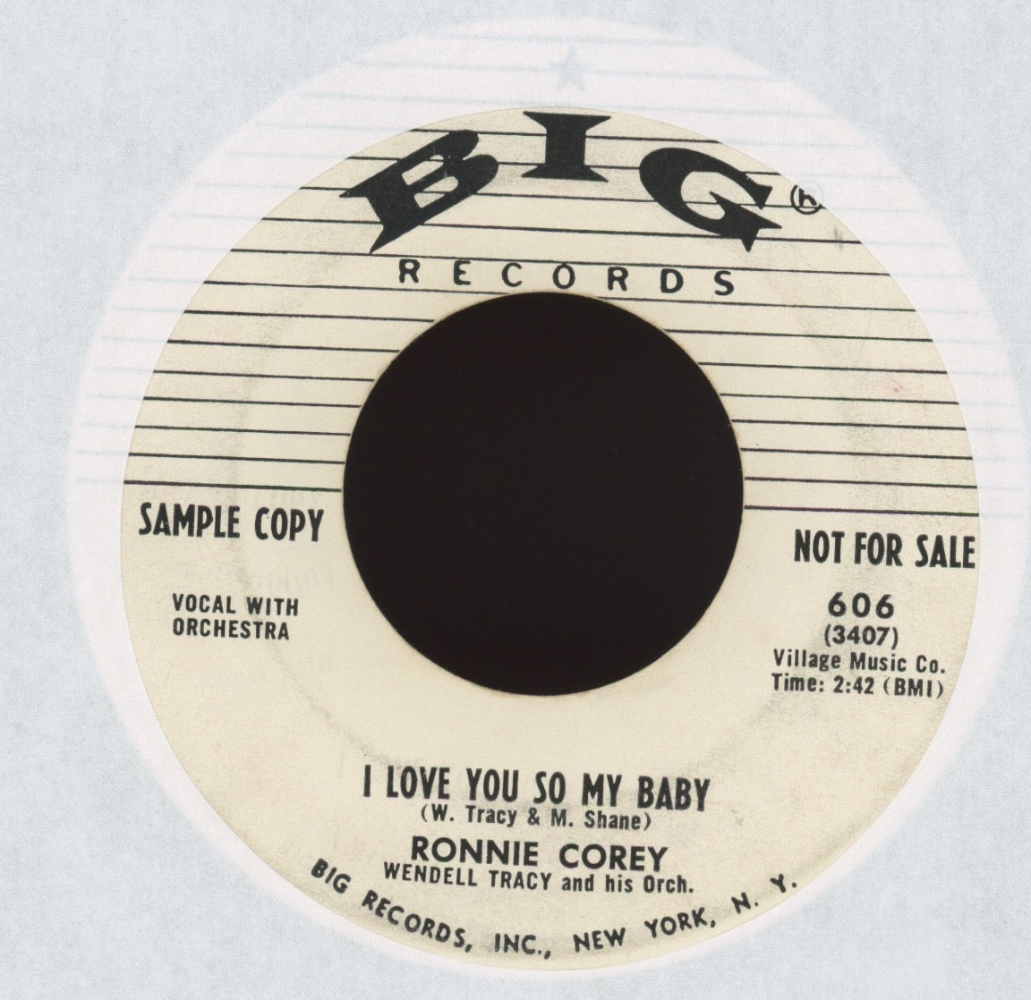 Ronnie Corey - Lazy Man on Big Promo R&B Popcorn 45