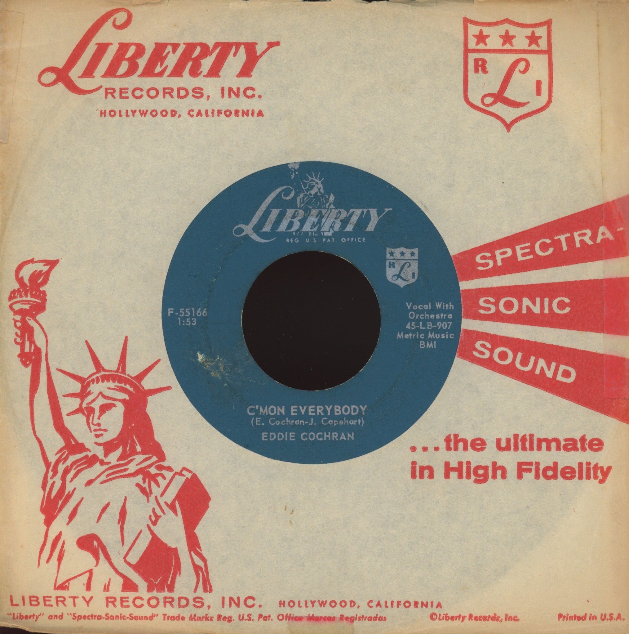 Eddie Cochran - C'mon Everybody on Liberty Rockabilly 45