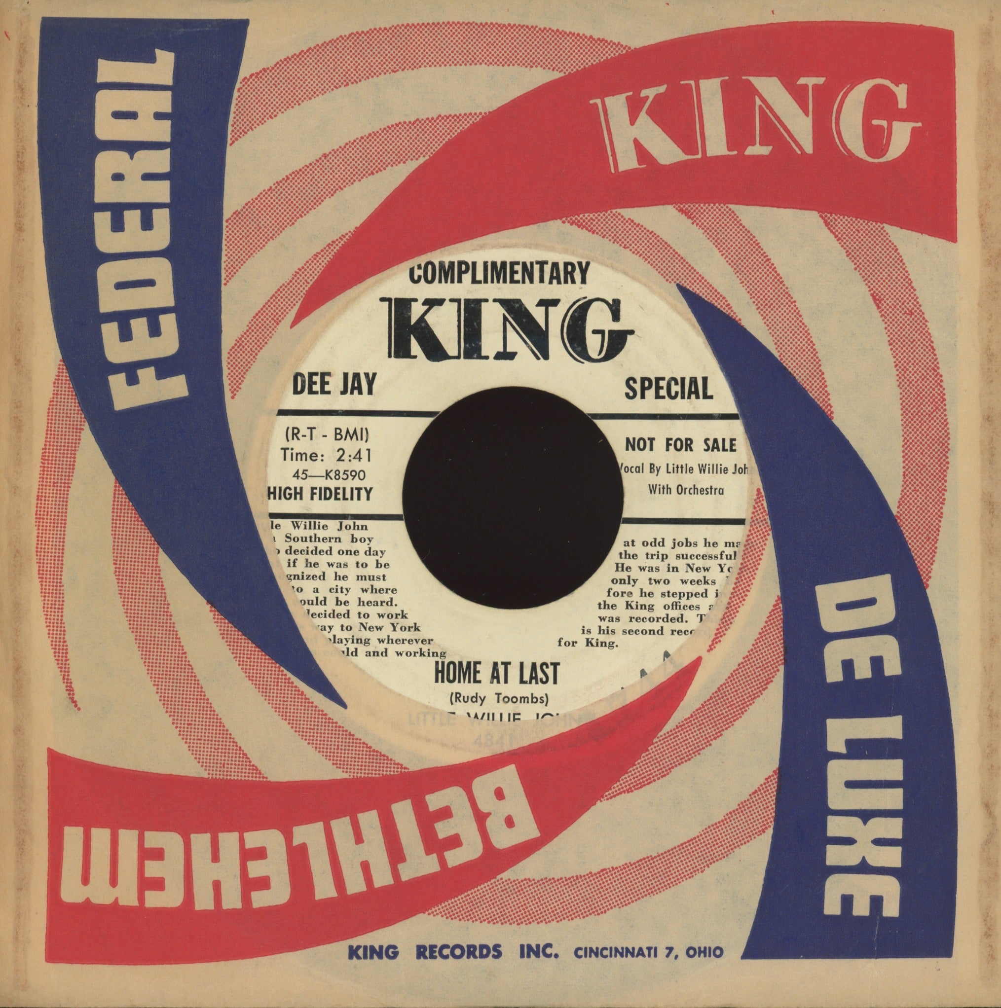 Little Willie John - Need Your Love So Bad on King Bio Promo R&B 45