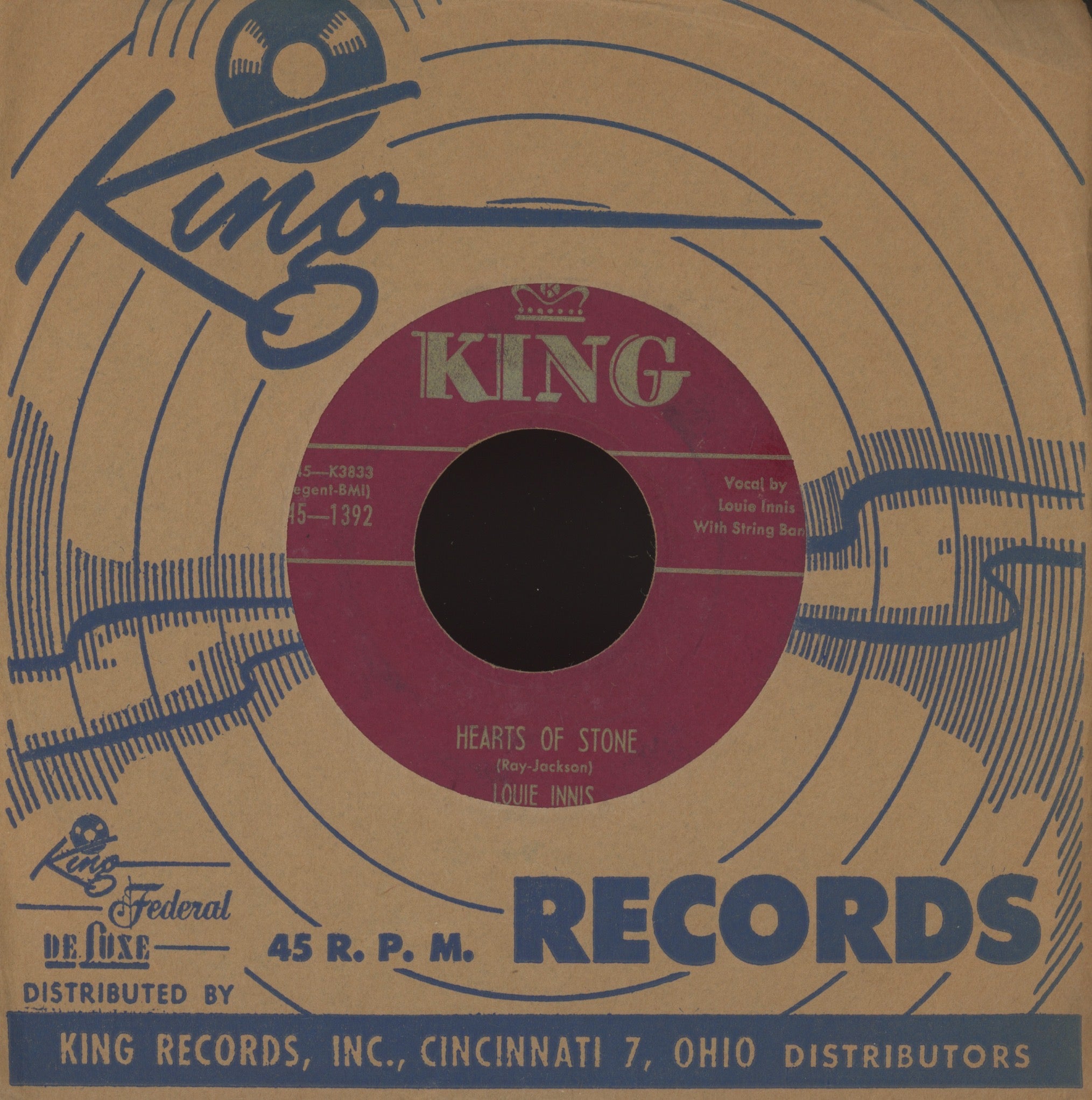 Louis Innis - There's A Red Hot Fire In The Old Locomotive on King Hillbilly Bop 45