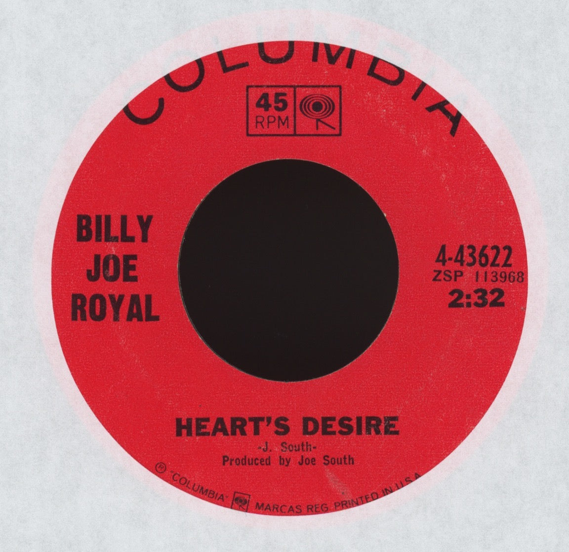 Billy Joe Royal - Heart's Desire on Columbia Northern Soul 45