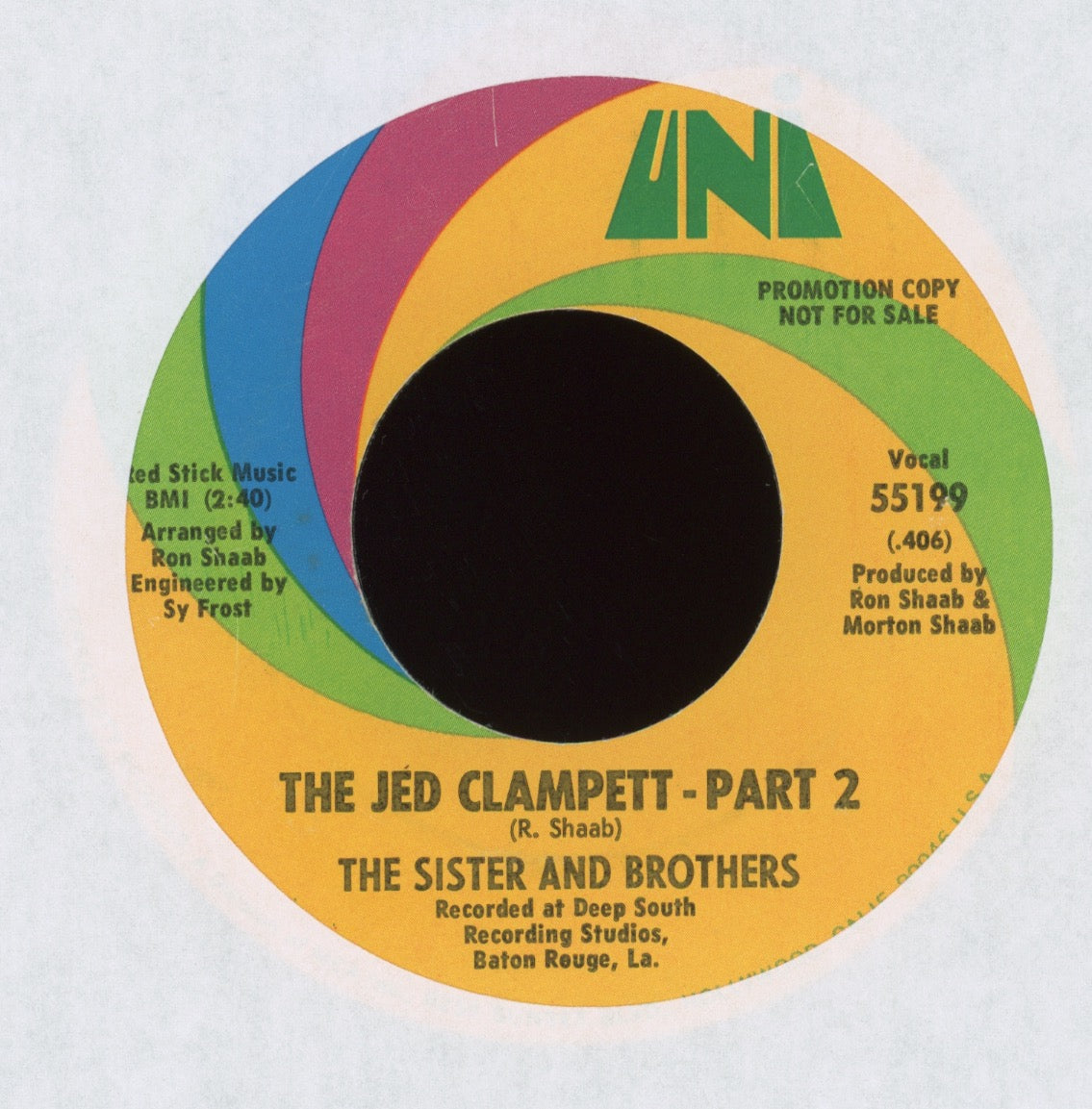 The Sister And Brothers - The Jed Clampett on Uni Promo Funk 45