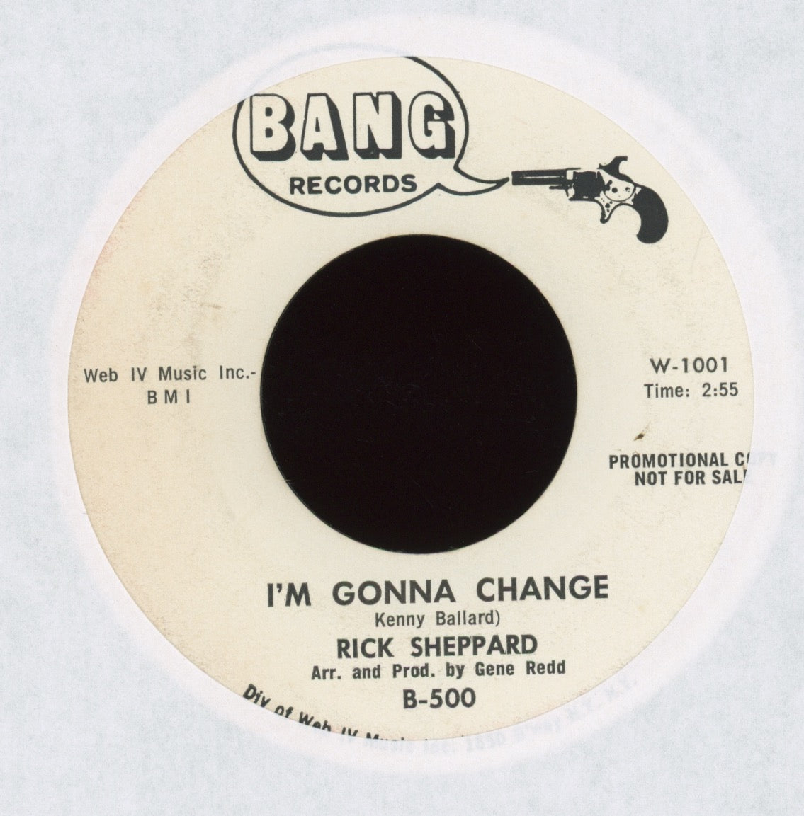 Rick Sheppard - I'm Gonna Change on Bang Promo Northern Soul Popcorn 45