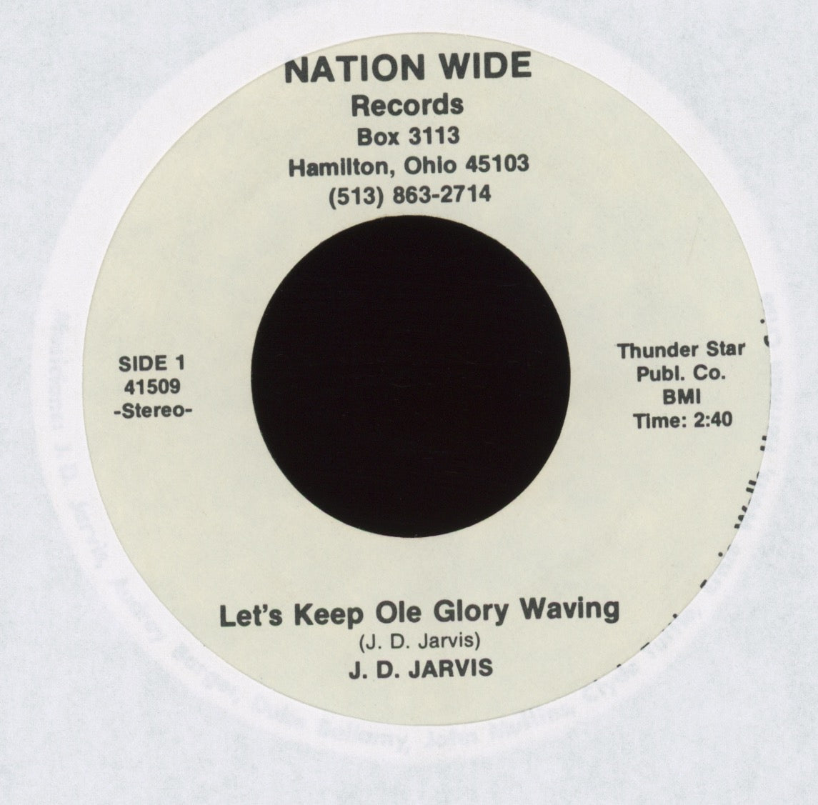 J. D. Jarvis - There's Never Been A Man Like Jesus on Nation Wide Gospel Bluegrass 45