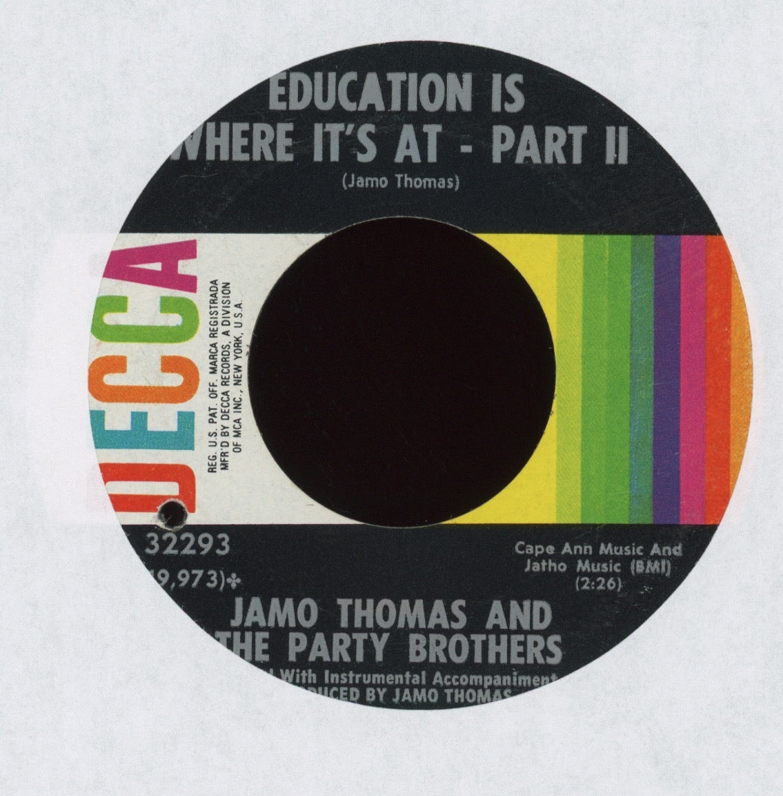 Jamo Thomas - Education Is Where It's At on Decca Funk 45