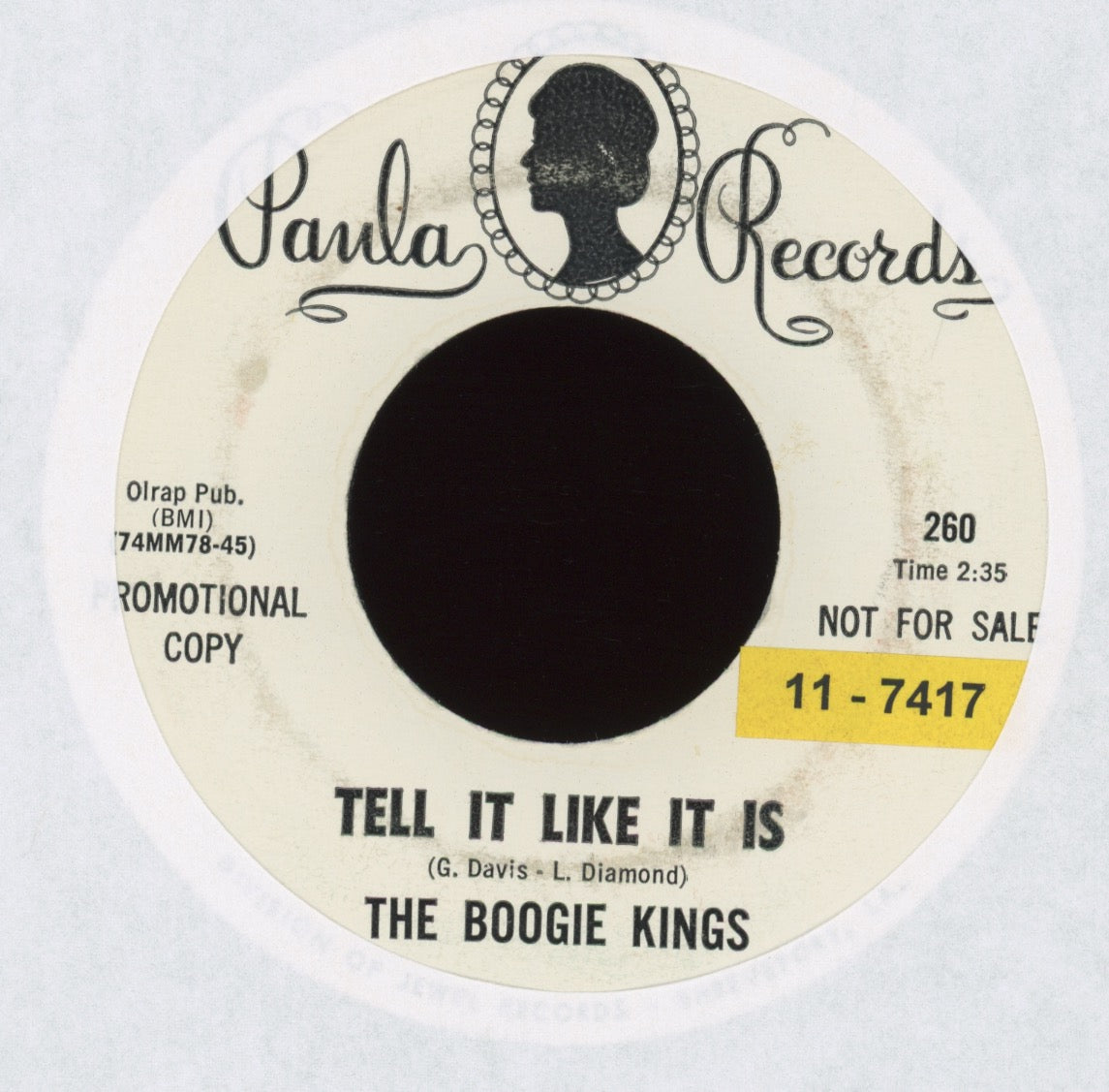 The Boogie Kings - Philly Walk on Paula Promo Funk 45