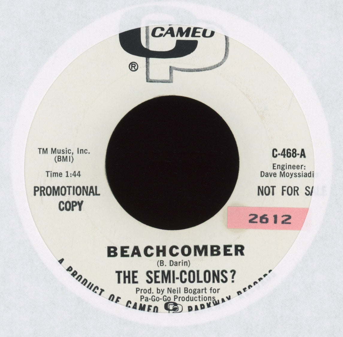 The Semi-Colons ? - Beachcomber on Cameo Parkway Promo Instro R&B Mod 45