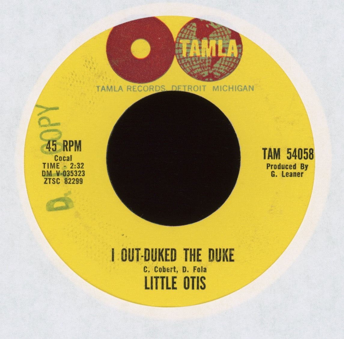Little Otis - I Out-Duked The Duke on Tamla  R&B 45