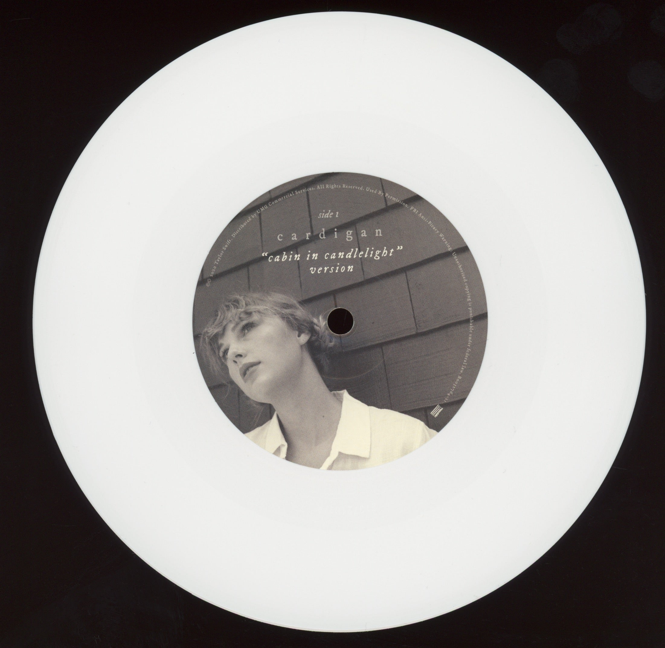 Taylor Swift - Cardigan (Cabin In Candlelight Version) on Republic Ltd White Vinyl 7" 45