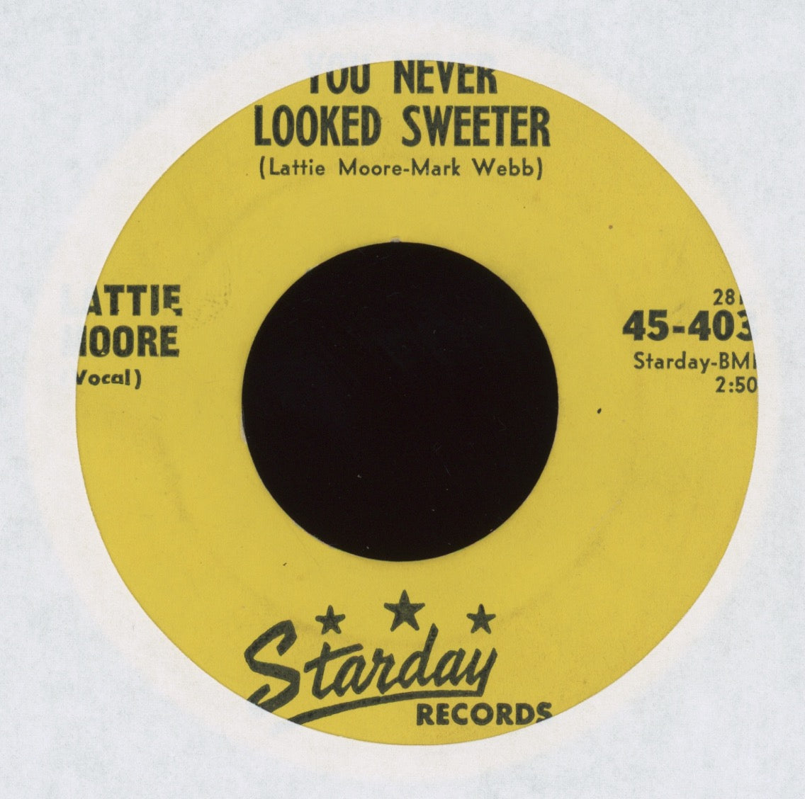 Lattie Moore - Why Did You Lie To Me on Starday Rockabilly 45