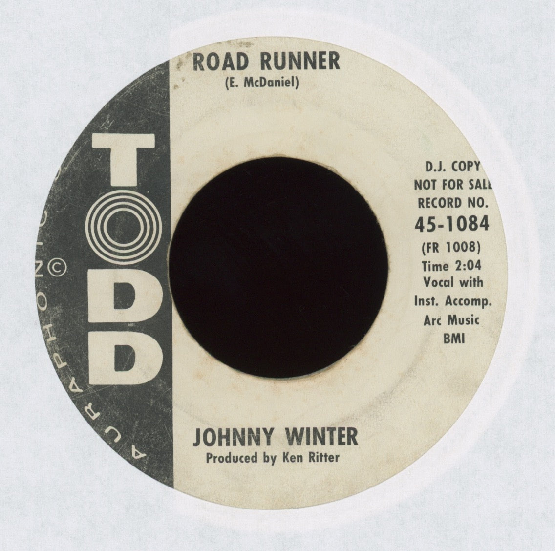 Johnny Winter - Road Runner on Todd Promo R&B 45