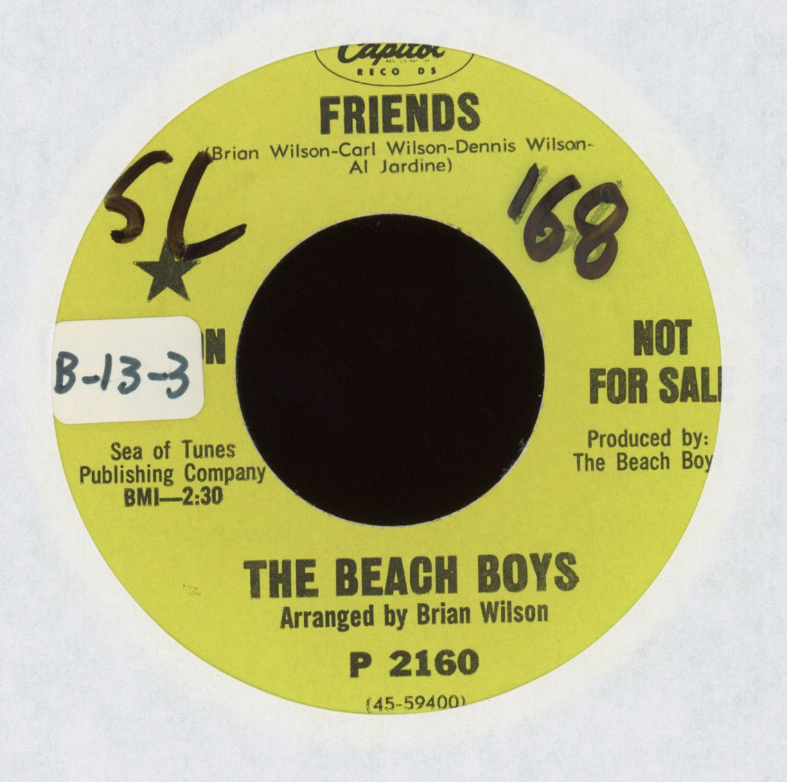 The Beach Boys - Friends on Capitol Star Line Promo Reissue Rock 45