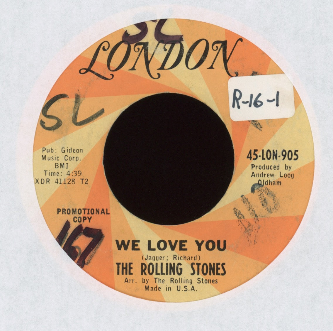 The Rolling Stones - Dandelion on London Promo Rock 45