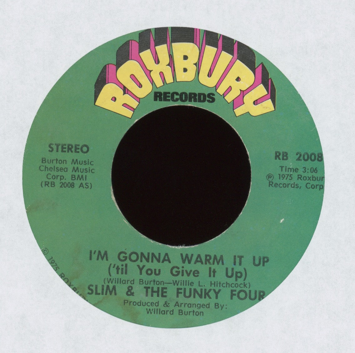 Slim & The Funky Four - I'm Gonna Warm It Up (Til You Give It Up) on Roxbury Funk 45 Breaks