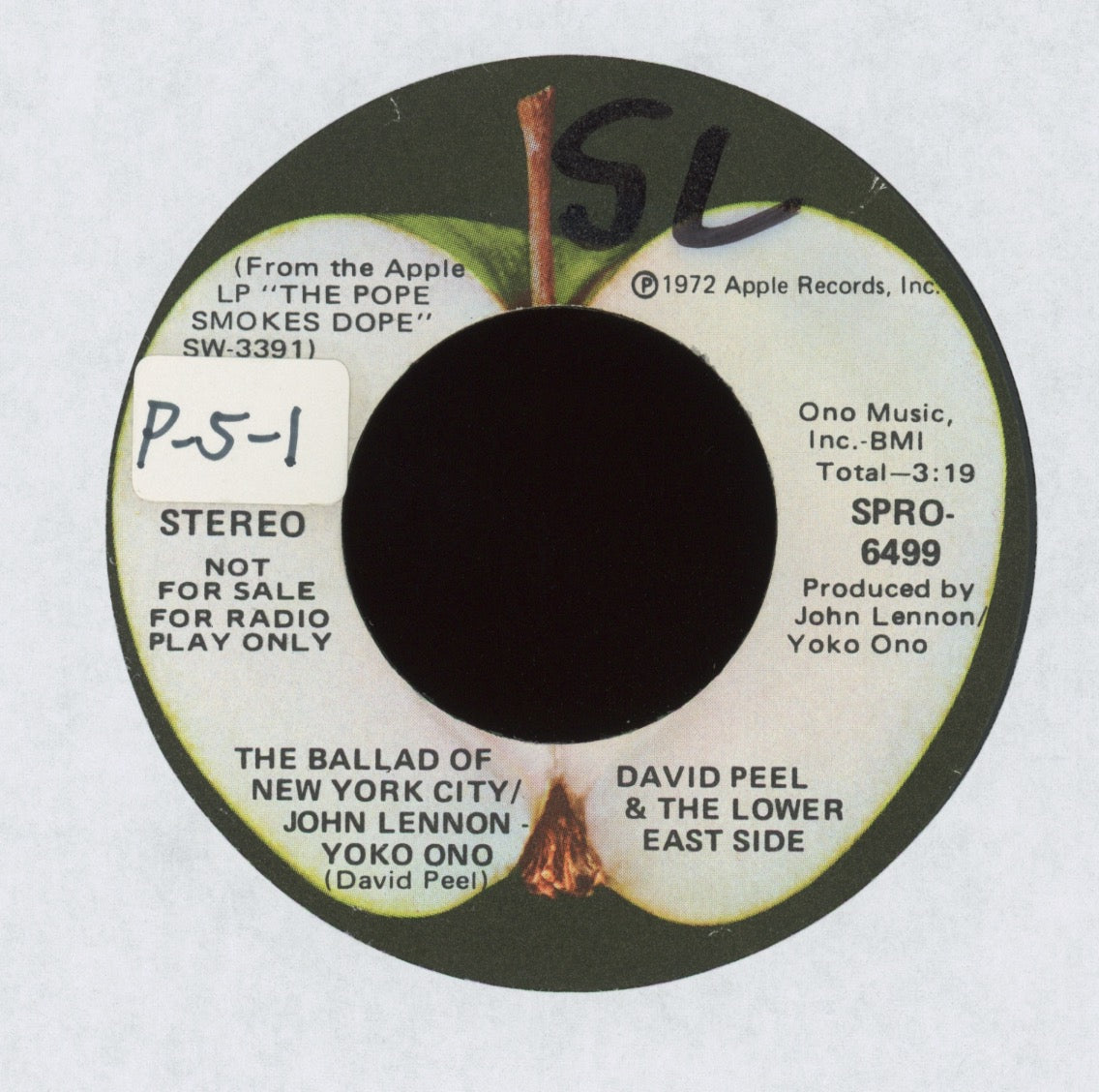 David Peel & The Lower East Side - F Is Not A Dirty Word Promo Novelty Rock 45