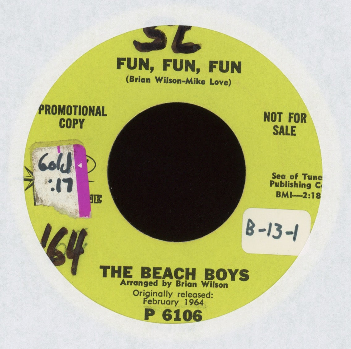 The Beach Boys - Fun, Fun, Fun on Capitol Promo Reissue Rock 45
