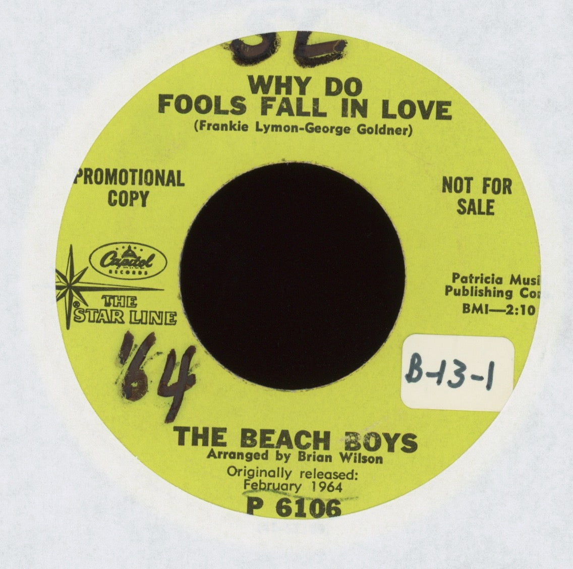 The Beach Boys - Fun, Fun, Fun on Capitol Promo Reissue Rock 45