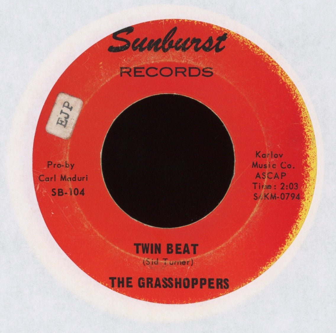 The Grasshoppers - Mod Socks on Sunburst Garage 45 Benjamin Orr