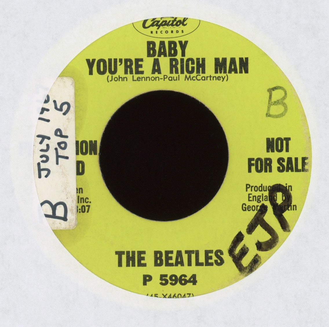 The Beatles - All You Need Is Love on Capitol Promo Rock 45