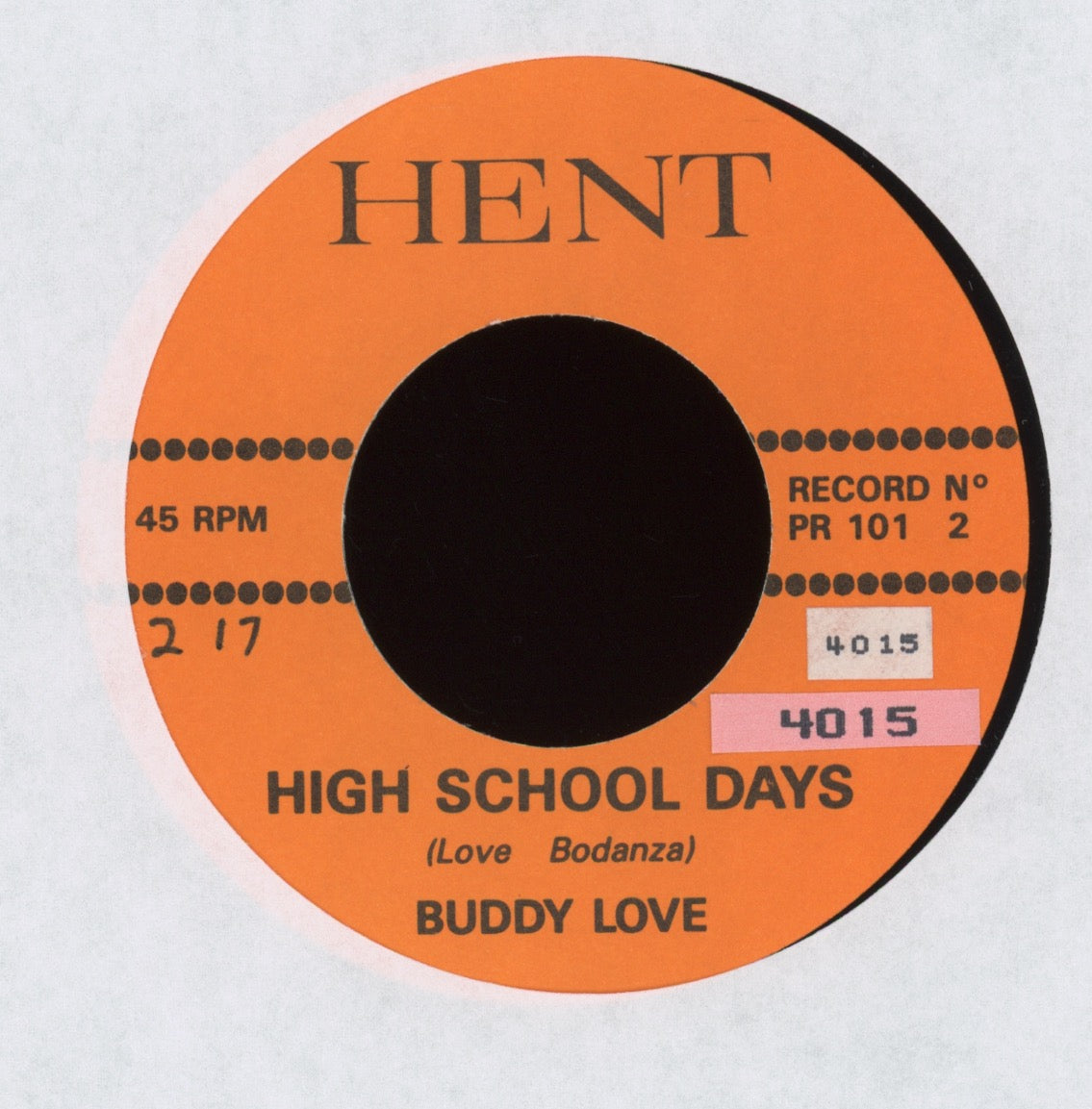 Buddy Love - Heartbreak Hotel on Hent Reissue Rockabilly Garage 45