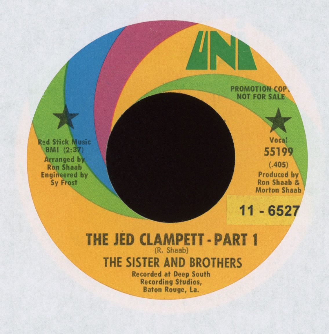 The Sister And Brothers - The Jed Clampett on Uni Promo Funk 45