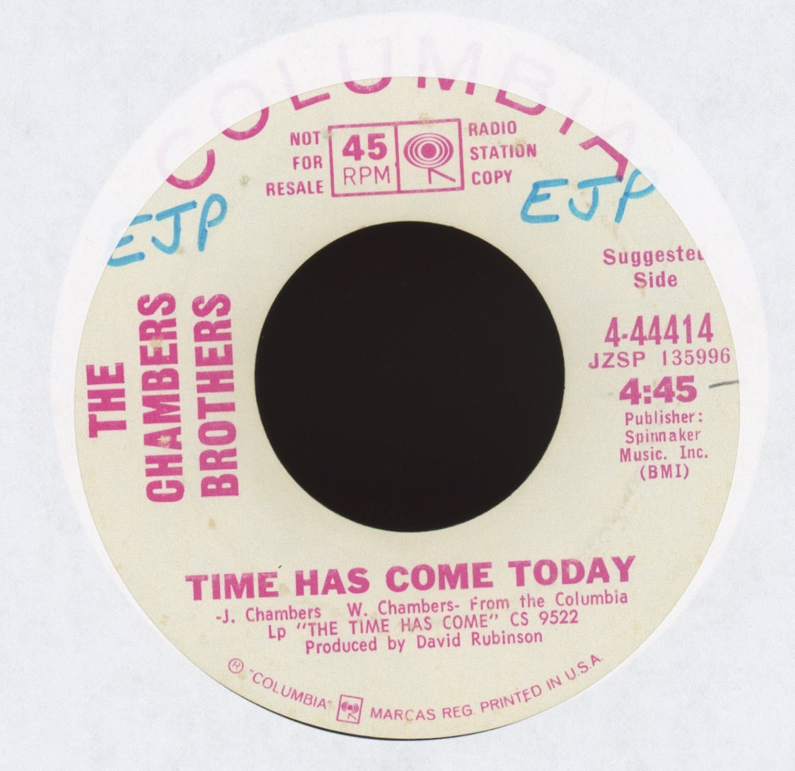The Chambers Brothers - Time Has Come Today on Columbia Promo Psych Funk 45
