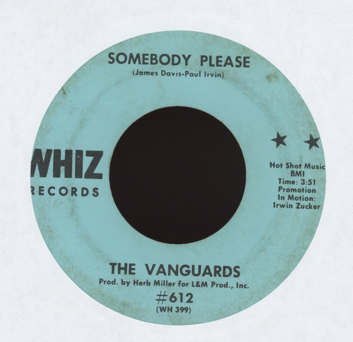 The Vanguards - Somebody Please on Whiz Sweet Soul 45