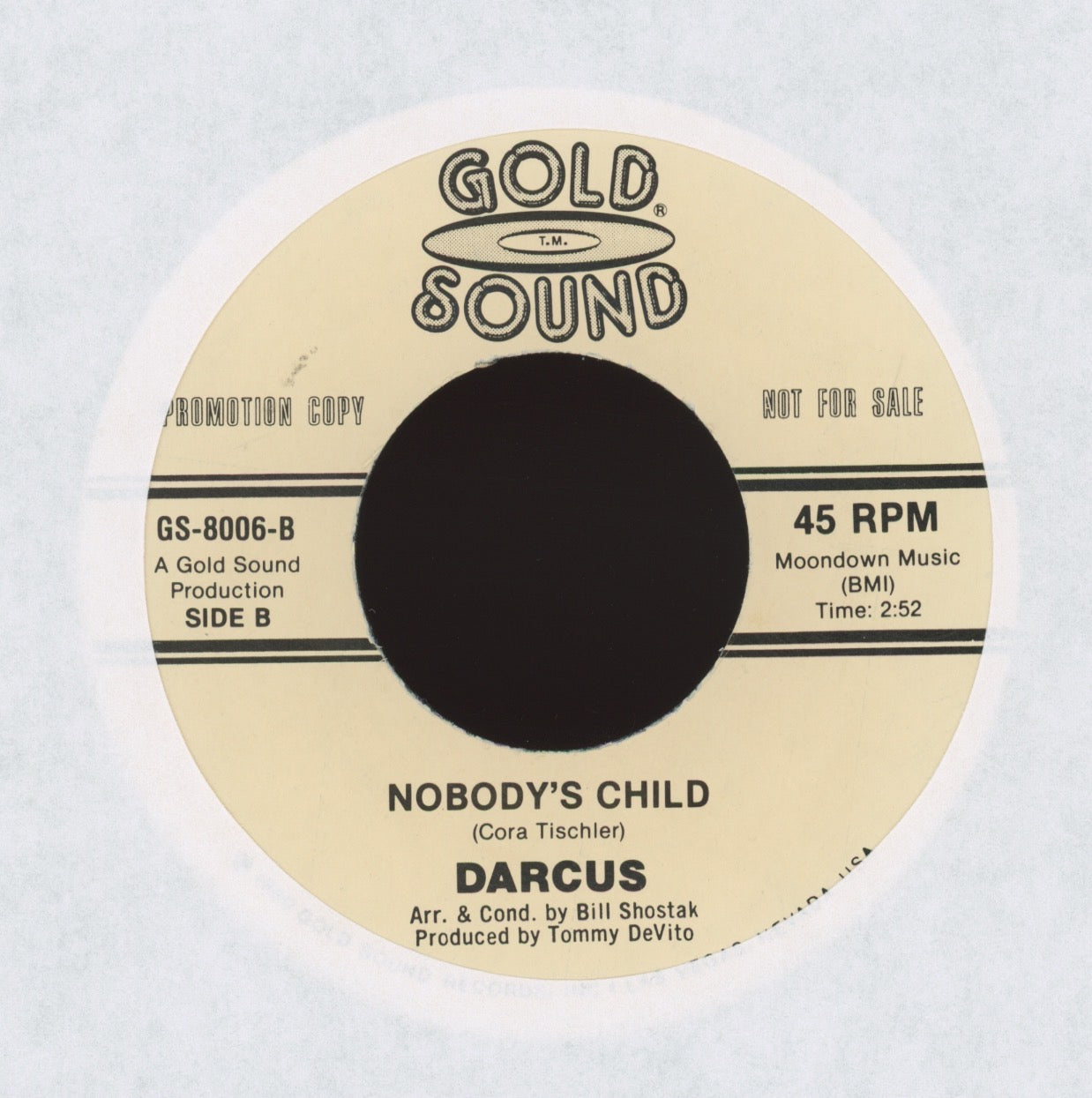 Darcus - Nobody's Child on Gold Sound Promo Soul 45