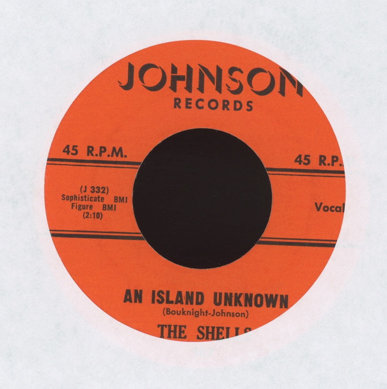The Shells - Explain It To Me / An Island Unknown on Johnson R&B Doo Wop 45