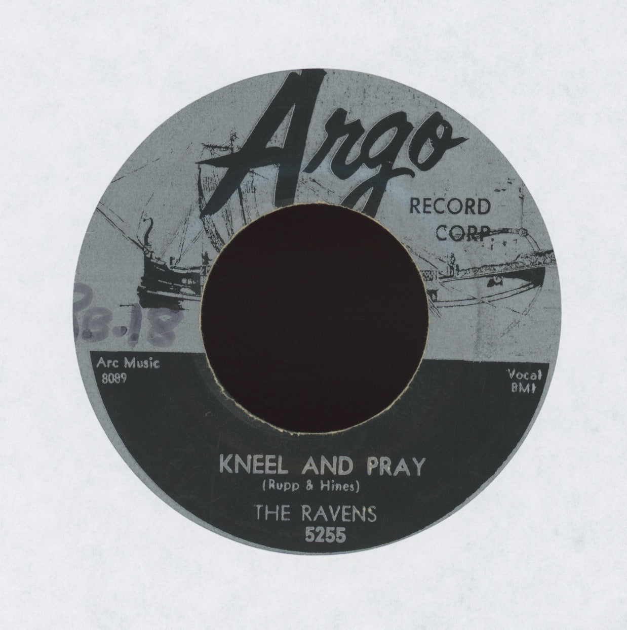The Ravens - Kneel And Pray / I Can't Believe on Argo R&B Doo Wop 45