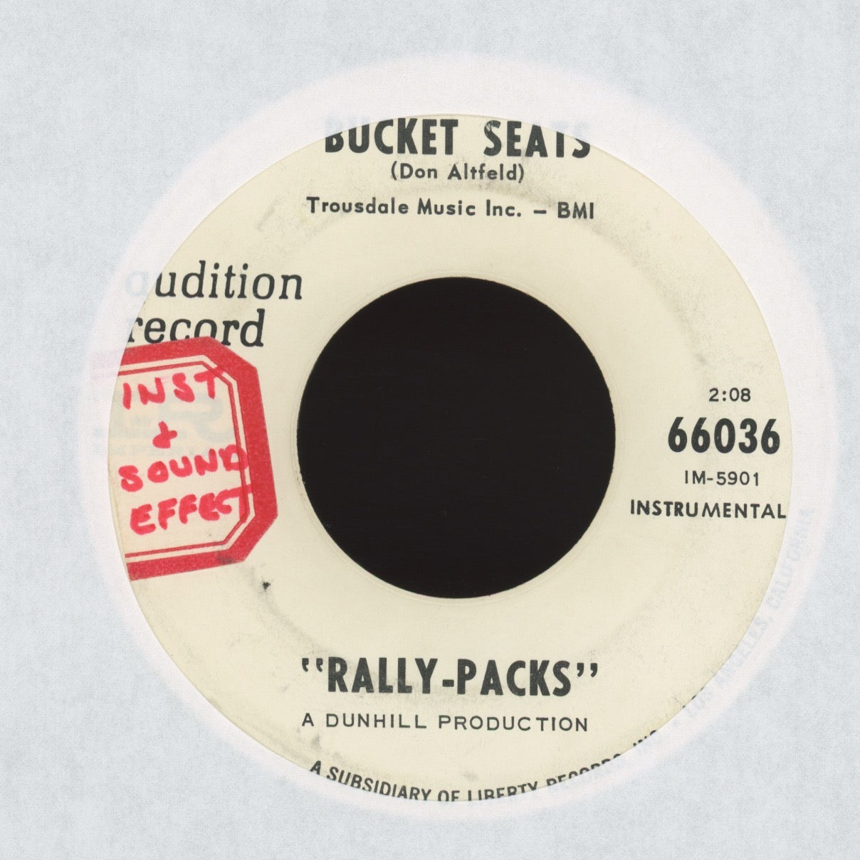 The Rally Packs - Move Out, Little Mustang on Imperial Promo Hot Rod Surf 45