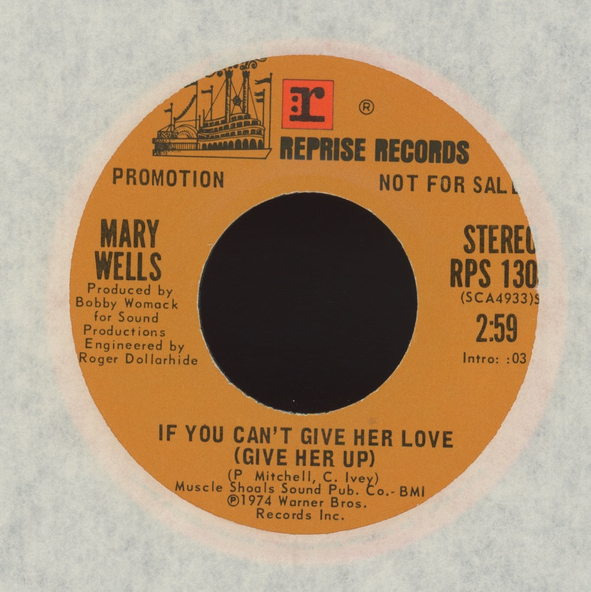 Mary Wells - If You Can't Give Her Love (Give Her Up) on Reprise Promo Crossover Soul 45