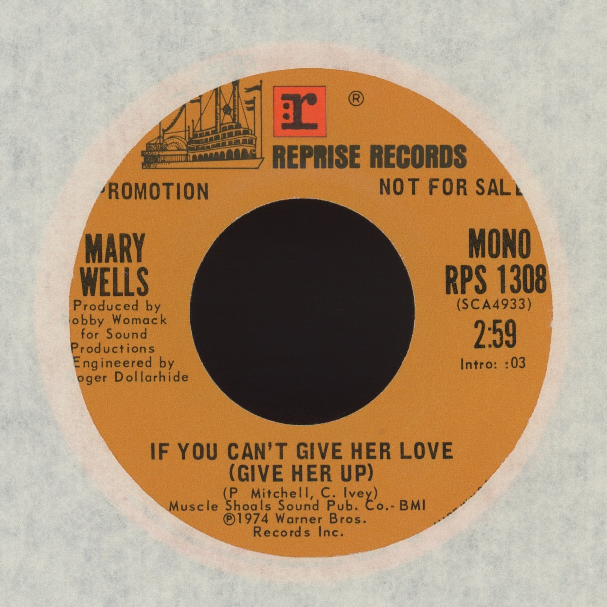 Mary Wells - If You Can't Give Her Love (Give Her Up) on Reprise Promo Crossover Soul 45