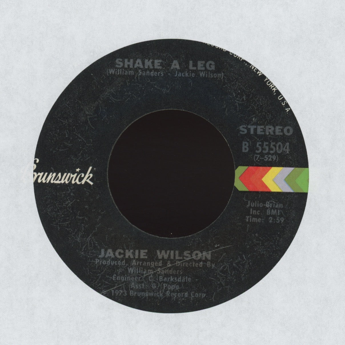 Jackie Wilson - Shake A Leg / It's All Over on Brunswick Northern Soul Funk 45