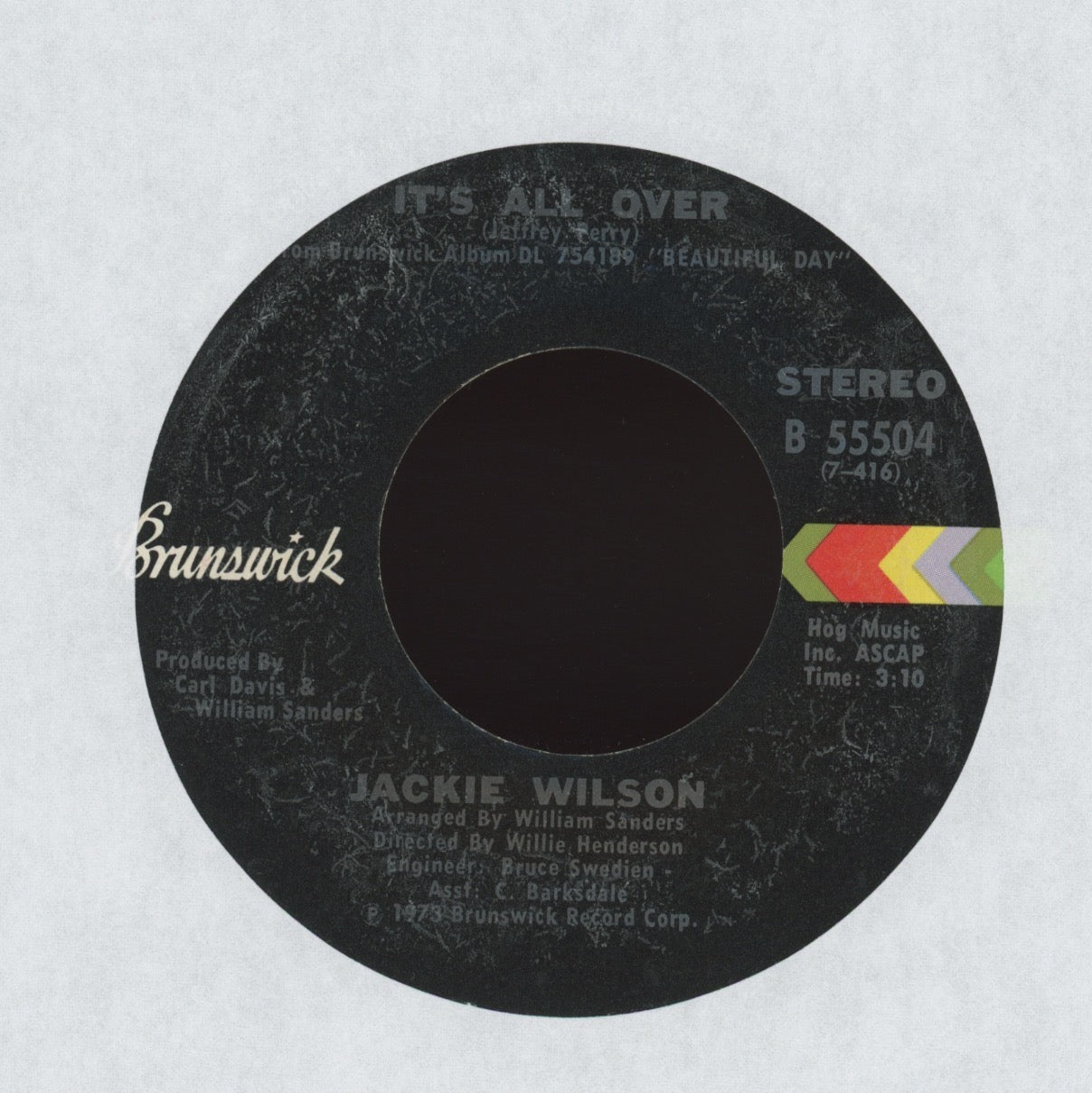 Jackie Wilson - Shake A Leg / It's All Over on Brunswick Northern Soul Funk 45